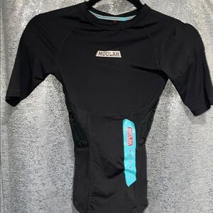 Moolah Rib Padding Black Short Sleeve Basketball Top